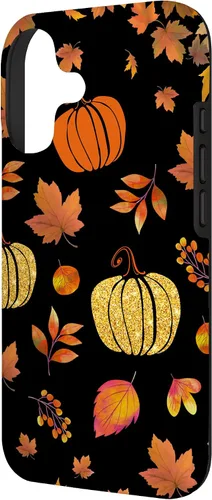 Vista 2 de Fall Leaves and Pumpkins Pattern Halloween Autumn Case for iPhone 17