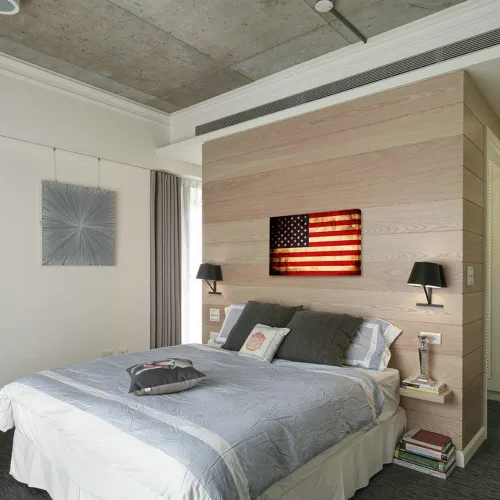 Vista 4 de KREATIVE ARTS Lienzo envolvente de galería de gran tamaño con la bandera de Estados Unidos, arte de pared, símbolo de la nación honrada, cuadro