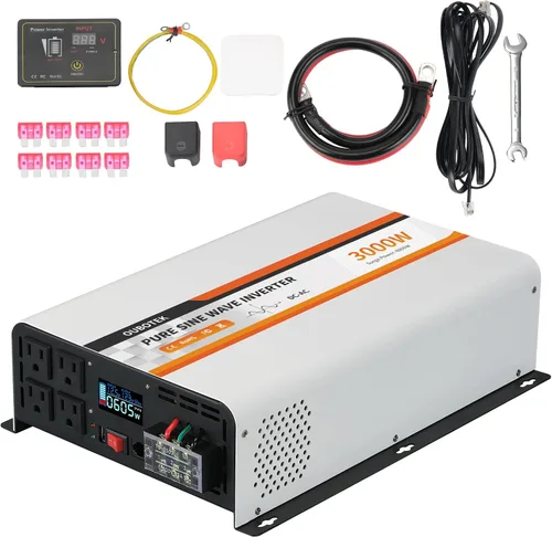 Vista 12 de Inversor de Potencia de 1000 Vatios Potencia Pico 2000W Onda Sinusoidal Pura 12V DC a 120V AC Convertidor RV con Control Remoto Inalámbrico Pantalla