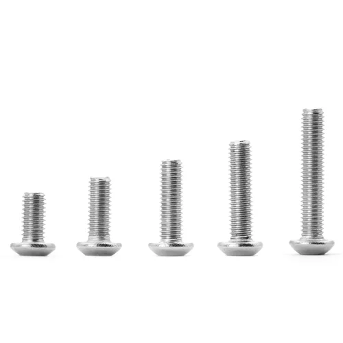 Vista 3 de M3 x 6 mm, 8 mm, 10 mm, 12 mm, 16 mm Tornillos de cabeza de botón, 304 Acero inoxidable, totalmente roscado, unidad hexagonal Allen métrica, acabado