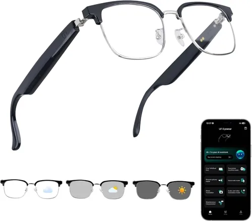 Vista 10 de Lentes inteligentes AI para mujeres y hombres, lentes fotocrómicas, traducción en tiempo real a través de la aplicación, compatibles con más de 160