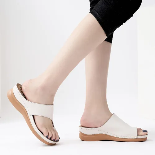 Vista 5 de Aomigoct Sandals for Women Wedge Shoes Comfortable Orthopedic Sandals Womens Dressy Summer Flip Flops Casual Walking Wedges