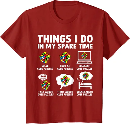 Vista 64 de Things I Do in My Spare Time Cube Puzzle Speed Cubing Camiseta