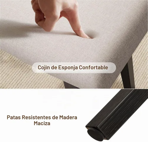 Vista 6 de Muwuele Taburete de tocador pequeño de madera maciza, silla de maquillaje compacta con cojín de sillín, asiento de esponja de alto rebote cubierto