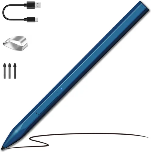 Vista 8 de Lápiz capacitivo para Microsoft Surface Pro12/11/10/9/8/7/6/5/4/3/X, color negro Sensibilidad a la presión 4096, accesorio magnético, carga USB