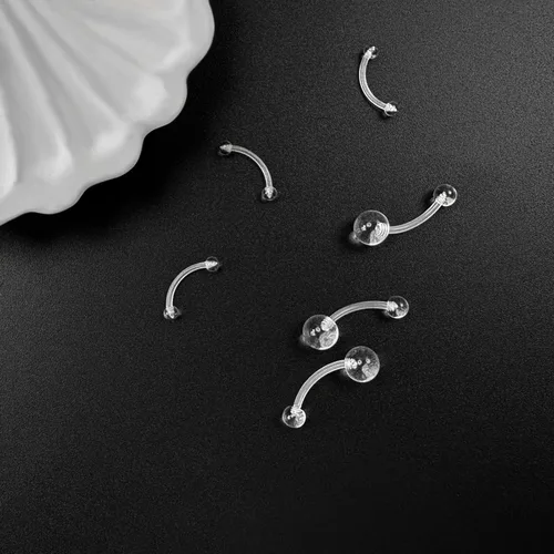 Vista 6 de Kit de 109 piezas de retenedores de piercings transparentes, nariz, tabique, ceja, labio, labio, labio, lengua, vientre, tragus, cartílago, anillos