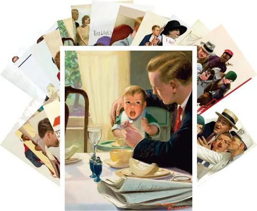 Vista 13 de PIXILUV Postales vintage 24 unids American Life Fifties Vintage Magazine Illustration Family Magazine Covers