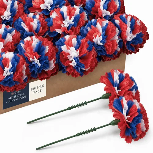 Vista 16 de Royal Imports Flores artificiales de clavel para bodas - Verde100pk