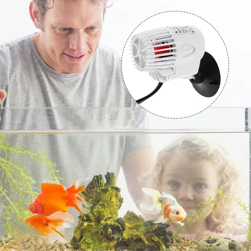 Vista 7 de INOOMP Aquarium Wave Maker Pump with Suction Cup Bracket Powerful Circulation and Water Cleaning for Fish Tank Quiet Plastic Surf Pump with US Plug