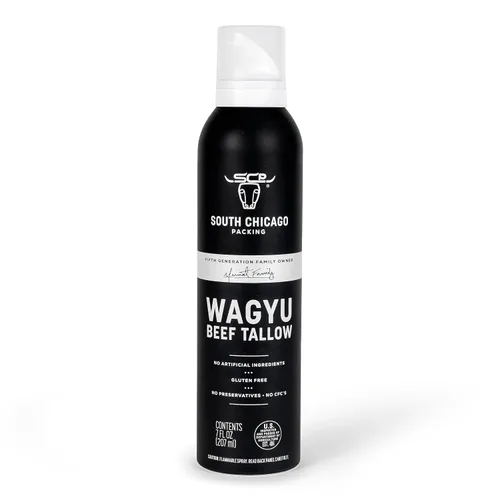 Vista 2 de South Chicago Wagyu - Aerosol de carne de res (7 onzas líquidas) y tina de sargo Wagyu (42 onzas), paquete de Pure Wagyu, apto para dieta keto