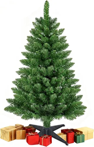 Vista 7 de Mini árbol de Navidad artificial de 2 pies, puntas y base de PVC de alta calidad, pequeños árboles de Navidad para mesa, hogar, oficina, decoración