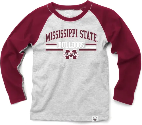 Vista 17 de Wes and Willy NCAA playera raglán de manga larga para niños