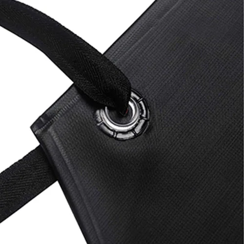 Vista 4 de Delantal de trabajo de vinilo de goma impermeable negro para hombre, modelo resistente de 43 x 29 pulgadas, ideal para mantenerse seco cuando se