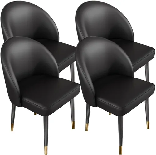 Vista 51 de YVYKFZD Juego de sillas de comedor, silla de comedor de cuero con respaldo curvo, sillas de cocina sin brazos, silla auxiliar tapizada cómoda