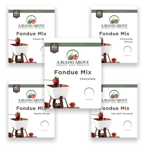Vista 11 de Una mezcla de fondue de chocolate, paquete de 3, sabor natural, sin MSG, sin gluten. Sin conservantes, fácil de hacer, inmersión de frutas