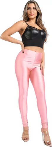 Vista 2 de TOO HOT FASHIONS Leggings elásticos para mujer, elásticos, ajustados, brillantes, neón, activos, para yoga, pilates, club, fiesta, tiro alto