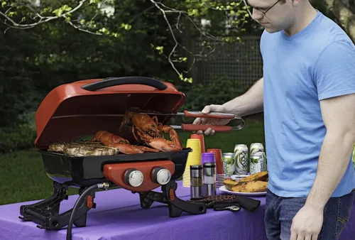 Vista 5 de Cuisinart CGS-134 Juego de herramientas para asar con guante de parrilla, rojo (3 piezas)
