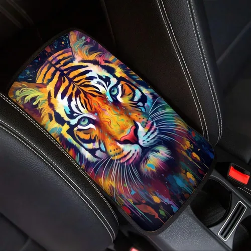 Vista 9 de Funda para reposabrazos de automóvil, ajuste universal para la mayoría de automóviles, SUV, camiones, sedán, patrón fresco, plegable, cómoda, Oso