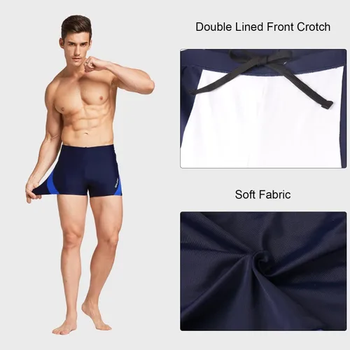Vista 5 de BALEAF Traje de baño deportivo de pierna cuadrada para hombre