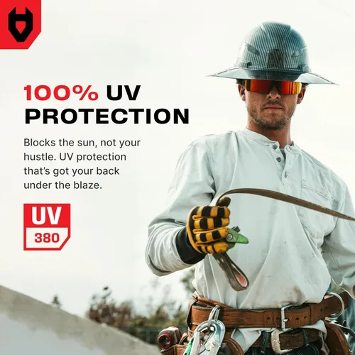 Vista 5 de NoCry Lentes de sol ANSI Z87 para hombres o mujeres con protección contra arañazos y 100% UV, lentes de seguridad teñidas con lentes de alto