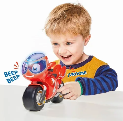 Vista 2 de Ricky Zoom Motocicleta de juguete con luz y sonidos, rojo para niños, niña