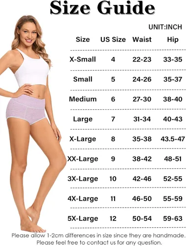Vista 5 de POKARLA - Ropa interior de algodón y con cintura alta para mujer, es suave, es transpirable, son calzones elásticos, con talla regular