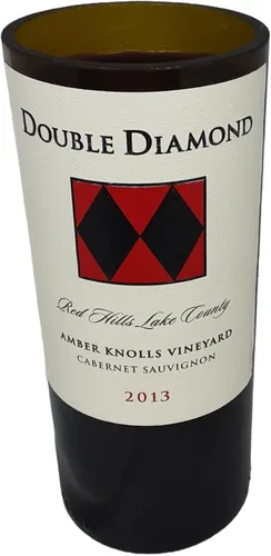Vista 2 de Radiant Glow - 2013 Double Diamond Cabernet Sauvignon Amber Knolls Vineyard Wine Bottle Candle with Original Label