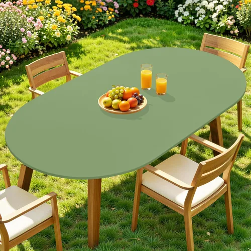 Vista 53 de Moosfor Mantel redondo de elastano, elástico ajustable impermeable para mesas de 18 a 24 pulgadas, mantel de picnic elástico lavable para Azul
