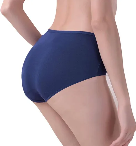 Vista 8 de UMMISS - Ropa interior de algodón de cintura alta para mujer cobertura completa suave cómoda multi paquete