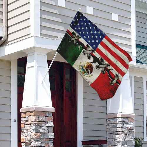 Vista 4 de FLAGWIX Banderas mexicanas – Bandera estadounidense LHA758F, bandera de casa (29.5 x 39.5 pulgadas) – Banderas de jardín de casa de Estados Unidos