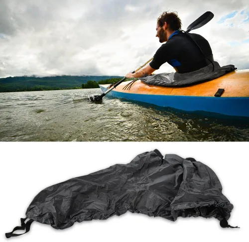 Vista 2 de Wbestexercises Cubierta de falda de kayak, falda de spray de kayak de nailon ajustable, gris