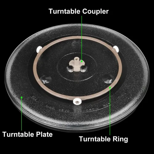 Vista 7 de Anillo giratorio de microondas de 7 pulgadas con rodillos de 0.630 in, soporte de bandeja para horno de microondas, anillo de rodillo giratorio