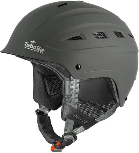Vista 9 de Casco de esquí, casco de snowboard, casco de deportes de nieve, compatible con audio para hombres, mujeres y jóvenes Negro mate