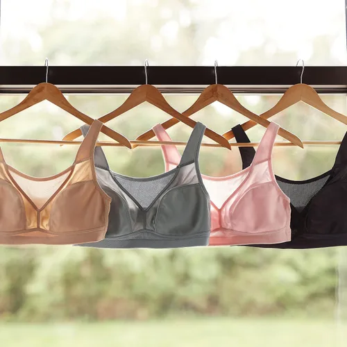 Vista 4 de PLAYTEX Women's Secrets Bounce Control Wirefree, Anchorstrap Moisture Wicking Wireless Bra