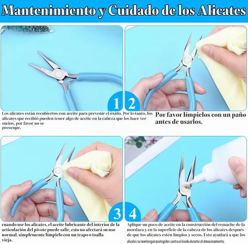 Vista 4 de Shynek Herramientas de alicates para hacer joyas, 8 piezas de alicates de joyería para suministros de fabricación de joyas