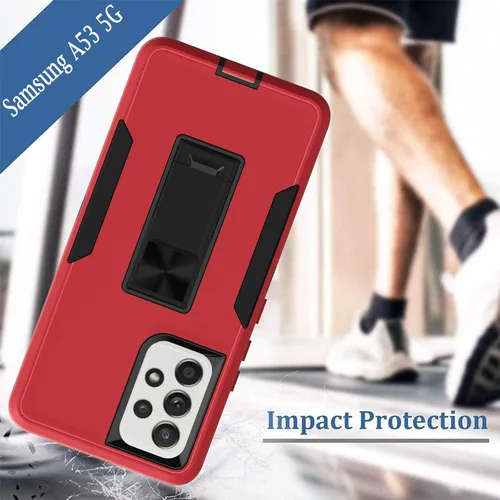 Vista 5 de MDCN Funda para teléfono celular Galaxy A53 5G, protección resistente con soporte de anillo magnético, protector de pantalla HD, grado militar