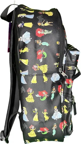 Vista 3 de Disney Mochila de lujo de piel sintética de 16" Princess - TPRM Negro