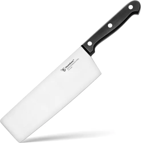 Vista 10 de Cuchillo de chef de 10 pulgadas, hoja de acero inoxidable de alto carbono afilada de espiga completa, borde de molienda hueco, mango de agarre