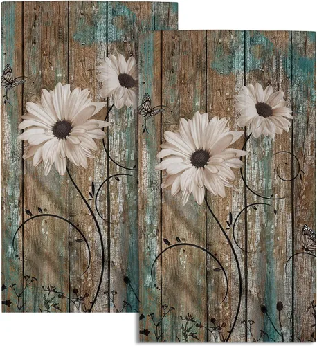 Vista 25 de Giwawa Juego de 2 toallas de mano vintage con diseño de oso y ciervo, diseño de alce y árbol, toalla de cara súper suave para baño, cocina, hombre