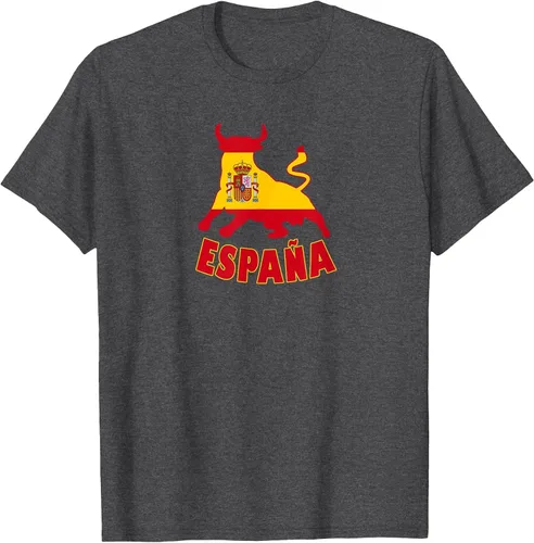 Vista 53 de Spain Espana with Bull and National Flag/Present T-Shirt Asphalt Grey