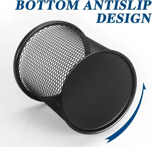 Vista 3 de Tamaki Soporte para Bolígrafos de Computadora con Taza para Lápices, Organizador de Bolígrafos de Malla de Alambre para Oficina (Negro)
