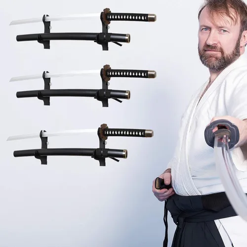 Vista 6 de Soporte de Pared para Espada Samurái-Soporte de Pared para Katana-Soporte de Pared para Exhibición de Espadas-Soporte de Pared para Espada Samurái
