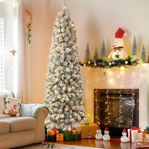 Vista 4 de SHareconn Árbol de Navidad artificial preiluminado de 4 pies, preiluminado, delgado, perfecto para decoraciones de Navidad en interiores y exteriores