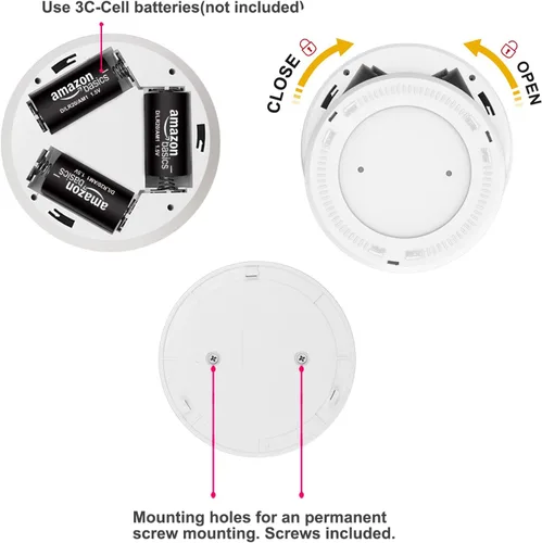 Vista 5 de HONWELL Luz con sensor de movimiento, luz de techo para interiores, luz inalámbrica con sensor de movimiento, funciona con pilas, luz LED blanca