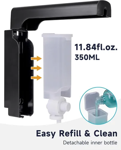 Vista 7 de AIKE EasyPush - Dispensador de jabón líquido para montaje en pared Negro