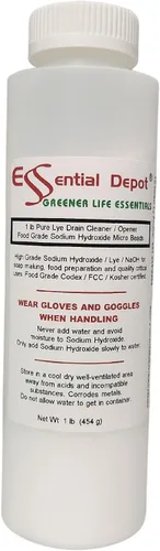 Vista 3 de Essential Depot Micropelones de hidroóxido de sodio de grado alimenticio de 4 libras (cuentas o partículas) – 4 botellas de 1 libra – Limpiador