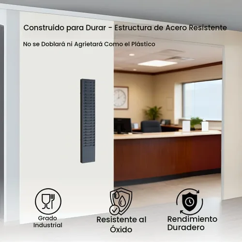 Vista 3 de Organizador de pared de metal de 25 ranuras, estante para tarjetas