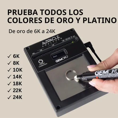 Vista 7 de GemOro Auracle Analyzer Gold Tester Probador electrónico compacto portátil y preciso de oro y platino de alto quilates Herramienta de joyería