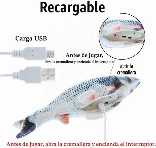 Vista 4 de QIAONIUNIU Juguetes de peluche interactivos de peces móviles eléctricos