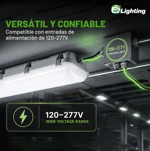 Vista 7 de E2 LIGHTING Luz LED con sensor de movimiento hermético de 4 pies, 50 W, 5000 K, regulable, impermeable, lámpara de tienda, IP65 LED a prueba